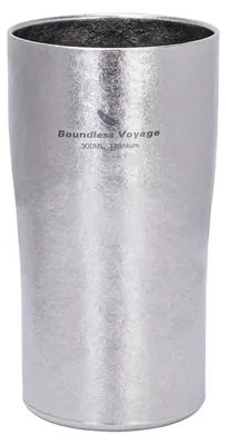 Produktbild von Bier Tasse 300ml Doppelwandig Titan Ultraleicht für Camping Picknick Zuhause