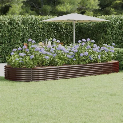Produktbild von vidaXL Hochbeet Verzinkter Stahl 373x140x36 cm Braun