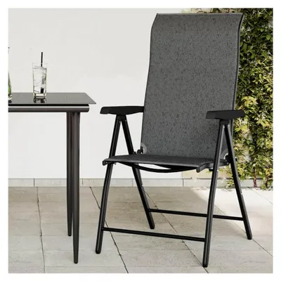 Produktbild von Gartenstühle 8 Stück klappbar grau Poly Rattan