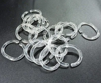 Produktbild von Famanu Duschvorhangringe Transparent - Kunststoff 12 Stück