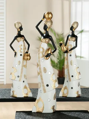 Imagen del producto de GILDE Figur, Afrikanische Frau, "Mara", Kunstharz, creme, , L. 7 cm, B. 11 cm, H. 41 cm 37942