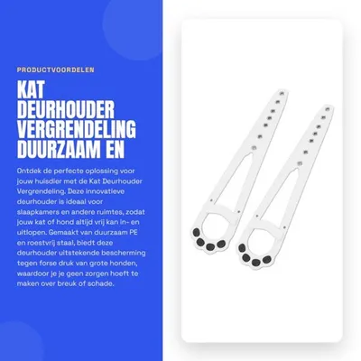Katzentürverriegelung - Verstellbare Breite - Einfach zu Installieren - Geeignet für Hunde/Katzen - Edelstahl - Haustiertür