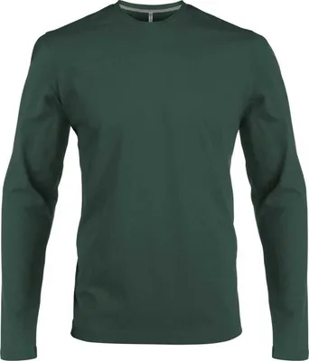 Produktbild von Kariban Herren Langarmshirt Longsleeve Long Sleeve T-Shirt Baumwolle, Größe:M, Farbe:Forest Green