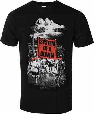 Produktbild von System Of A Down - "Banner Marches" T-Shirt für Herren/Damen Uni RO877 (L) (Schwarz)