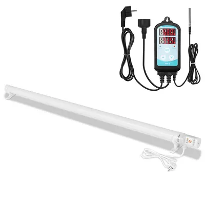 Produktbild von Clanmacy Gewächshausheizung 240W Mit 3000W Digitaltemperaturregler Elektrische Stabheizung Weiß für Gewächshäuser Flexible Installation