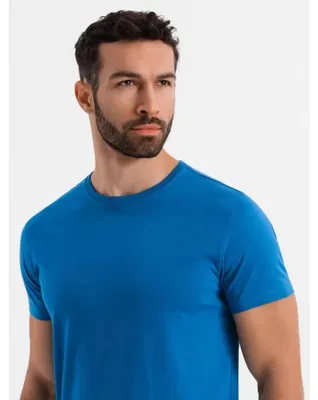 Zdjęcie produktu dla Ombre Clothing Koszulka męska z krótkim rękawem Jovani niebieski XXL