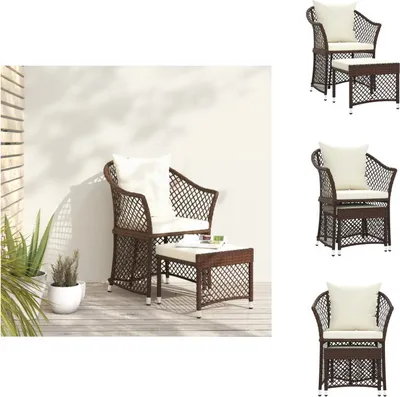Produktbild von vidaXL 2-tlg. Garten-Lounge-Set mit Kissen Braun Poly Rattan -  Gartenmöbel-Sets