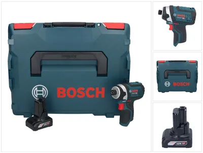 Obrázek produktu pro Bosch GDR 12V-105 Profesionální akumulátorový rázový utahovák 12 V 105 Nm 1/4" + 1x akumulátor 6,0 Ah + L-Boxx - bez nabíječky.
