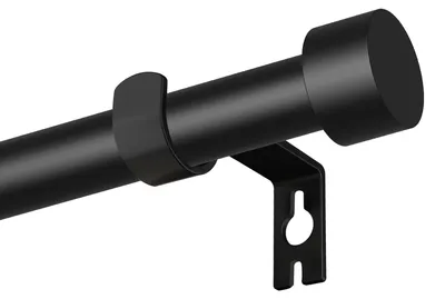 Gardinenschiene schwarz 63-303 cm 16 mm Ø für Wohnzimmer