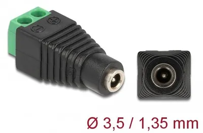 Produktbild von DeLOCK Adapter DC 1,35 x 3,5 mm Buchse > Terminalblock 2 Pin, China