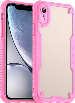 Immagine prodotto di Custodia protettiva per iPhone XR, retro traslucido opaco, custodia bumper in TPU Rosa