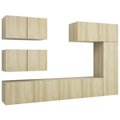 Produktbild von vidaXL 6-tlg. TV-Schrank-Set Sonoma-Eiche Holzwerkstoff