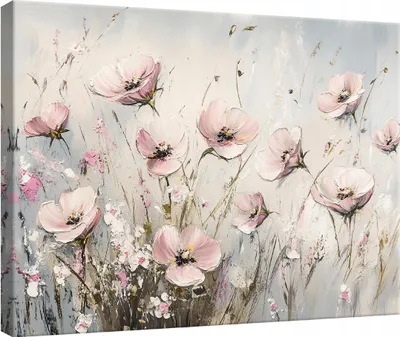 Produktbild von Leinwand Bilder Wandbilder 120x80 cm XXL Modern Leinwandbild Leinwandbilder Abstrakt Blumen
