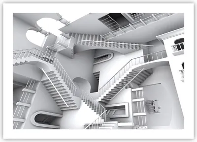 Produktbild von Poster - Poster ohne Rahmen - Wissenschaft Illusion Treppen - 70x50 cm - Wand Bild - Wanddeko - Wandbilder - Kunstposter - Wandposter - Bilder - Kunstdruck - Wandbild - P2XAA70x50-4277