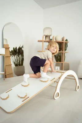 Produktbild von Kleine Montessori Bogenwippe Kletterbogen + kleine WÖLKCHEN Rutsche