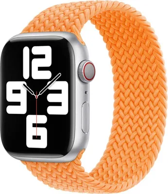 Productafbeelding van Apple Gevlochten solobandje voor de Apple Watch | 44/45/46/49 mm - Maat 3 - Bright Orange