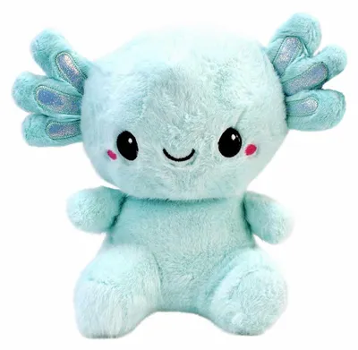Produktbild von Axolotl Plüschtier blau sitzend - ca. 27 cm
