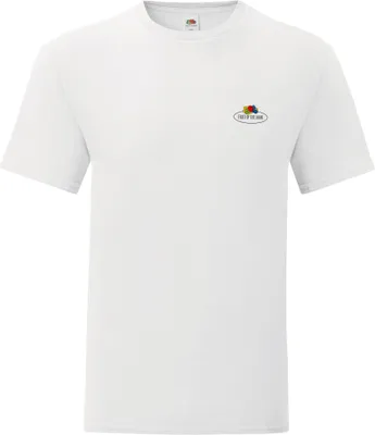 Produktbild von Fruit of the Loom Iconic 150 T-Shirt mit Vintage-Logo auf der Brust Farbe: weiß - Vintage-Logo klein Größe: L