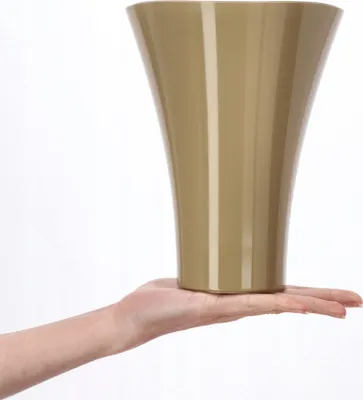 Produktbild von KADAX Blumentopf aus Kunststoff "Meria", Blumentopfschutz, Pflanztopf, Topf, 17 cm, Beige