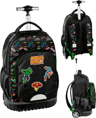 Produktbild von PASO gestärkt Rucksacktrolley Schultrolley Rucksack auf Rädern Marvel Comics
