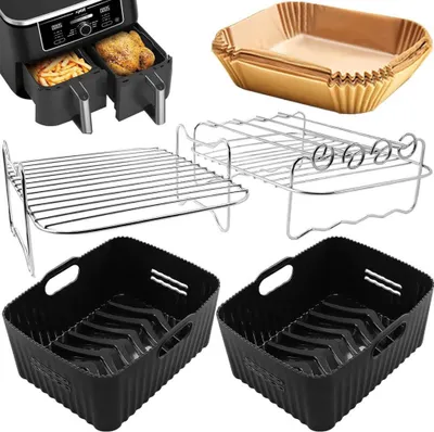 Obrázok produktu pre Príslušenstvo k fritéze Moleath pre fritézu Ninja Foodi Max AF400EU, COSORI 8,5 l/10 l, dvojzónová, univerzálne príslušenstvo k fritéze