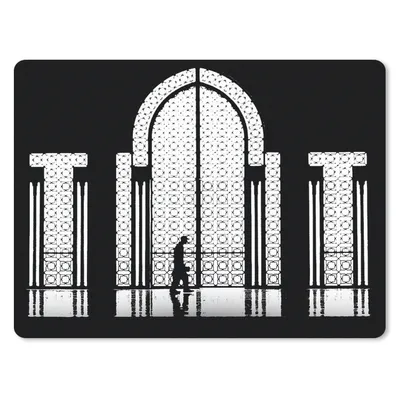 Produktbild von MuchoWow® Mauspad Mousepad Schwarz - Weiß - Fenster - Mensch 40x30 cm - Mousepads - Maus Mat - Pad - Mausunterlage - Anti Rutsch