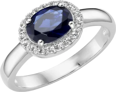 Produktbild von Ring Smart Jewel mit Zirkonia und blauem Kristallstein, Silber 925 Blau 56