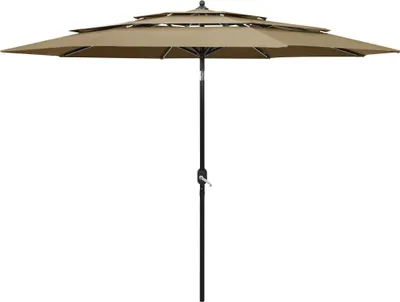 Immagine prodotto di Maison Exclusive - Ombrellone con palo in alluminio, 3 strati, color taupe, 3 m