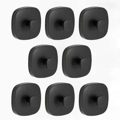 Produktbild von Handtuchhaken, 8 Stück, selbstklebende Haken, Kleiderhaken, Wandhaken, selbstklebende Haken ohne Bohren, ideal für Badezimmer, Toilette, Küche, Büro (schwarz)