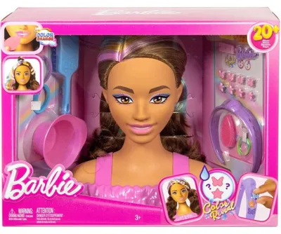 Image de Tête à coiffer barbie chevelure brune et accessoires - color reveal - mattel - jfg82