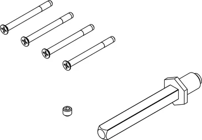 Produktbild von Griffwerk Voll- und Hohlstiftsets zur Türstärkeerweiterung für Garnituren  Vollstiftsets für Wechselgarnituren (Schraubtechnik ohne Zink), Edelstahl (matt), 60 - 65 mm