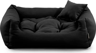Image de Lit pour chien NEO - Lit confortable pour chien en tissu résistant, coussin pour chien durable de haute qualité (M - 80x65, noir)