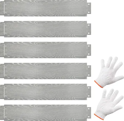 Produktbild von COSTWAY 6-teilige Rasenkante 6m lang, Mähkante Beetumrandung Beeteinfassung, DIY Hochbeet Gartenbeet Verzinkt Metall Silber 110x20cm