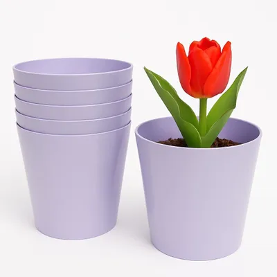 Imagen del producto de Juego de 6 macetas lilas - 15 cm. Diseño moderno