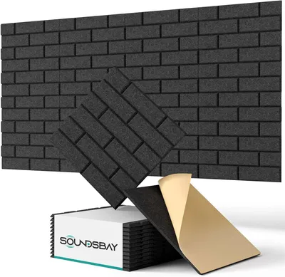 Produktbild von Schallschutzplatten 30x30 cm, 12 Stück, schwarz, schwer entflammbar, für Wanddekoration