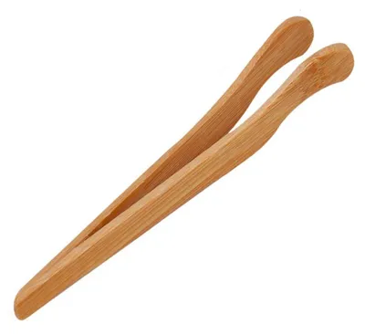 Bambus-Küchenzange für Toast, Gurken & Tee, 18 cm
