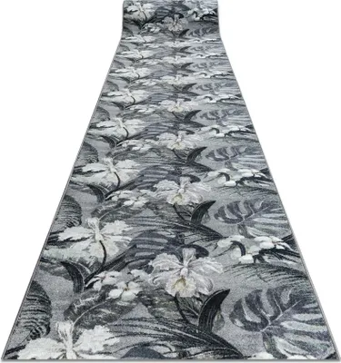 Produktbild von Läufer Antirutsch MONSTERA Laub, Gummi grau 80 cm Grau 80x120 cm