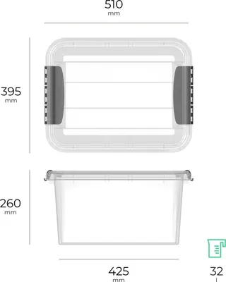 Image de Siguro Pro Box 32 l, 39,5 x 26 x 51 cm, transparent