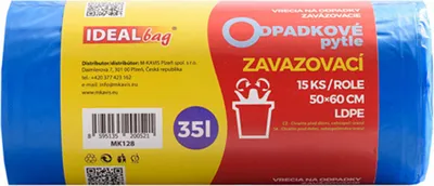 Zdjęcie produktu dla Worek na odpady niebieski 50x60cm 35l 15szt