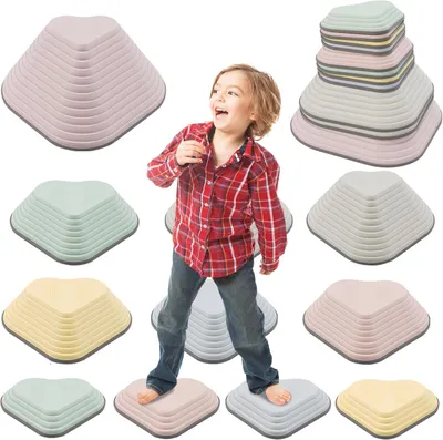 Produktbild von Balanciersteine 11 Stücke, Macaron Farbe, Antirutsch, für Motorik
