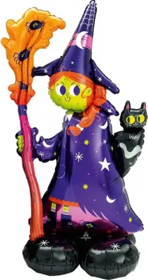Productafbeelding van Amscan - Airloonz folieballon Heks junior 60 x 139 cm - Halloween - Halloween Decoratie - Halloween Versiering - Halloween Ballonnen