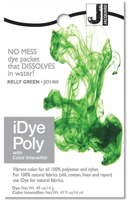 Produktbild von Jacquard Textilfarbe iDye Poly grasgrün 14g für Polyesterstoffe