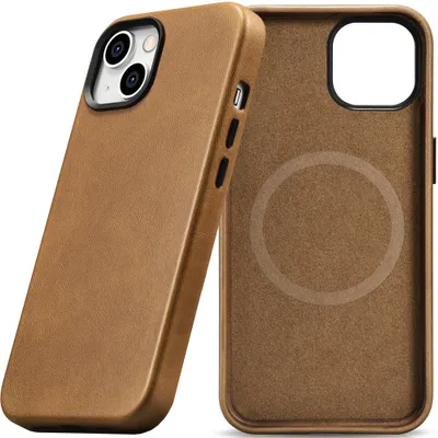 Produktbild von Icarer Öl Wachs Premium Lederhülle Iphone 14 Plus Magnetisch Mit Magsafe Braun (Wmi14220703-Tn)