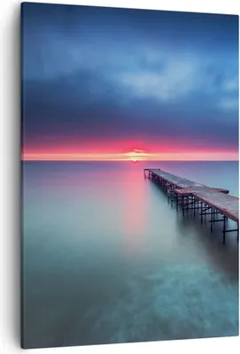 Produktbild von Bild auf Leinwand - Leinwandbild - Einteilig - Brücke Meer Landschaft - 50x70cm - Wand Bild - Wanddeko - Wandbilder - Leinwanddruck - Wanddekoration - Leinwand bilder - Wandbild - PA50x70-4955