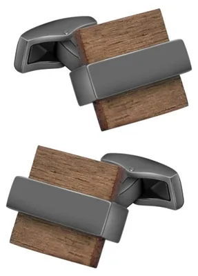 Productafbeelding van Handgemaakte Houten Manchetknopen voor Feestelijke Gelegenheden