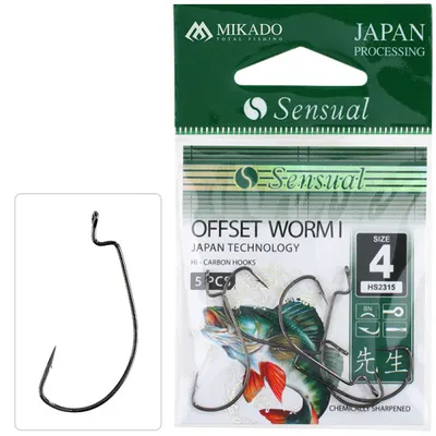 Zdjęcie produktu dla Mikado Háček Sensual Offset Worm, rozmiar 4/0