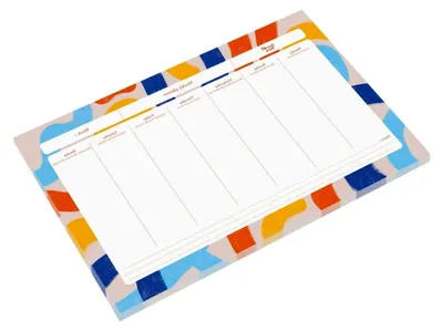 Produktbild von Schreibtischunterlage für immerwährende Blätter – mehrsprachig – Ikonisch – Gelb – 16,5 x 26,5 cm – Papier Clairefontaine weiß – hergestellt in Frankreich