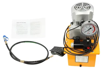 Immagine prodotto di Pompa idraulica elettrica con motore da 750W e serbatoio da 7 litri, ideale per presse e sistemi di sollevamento