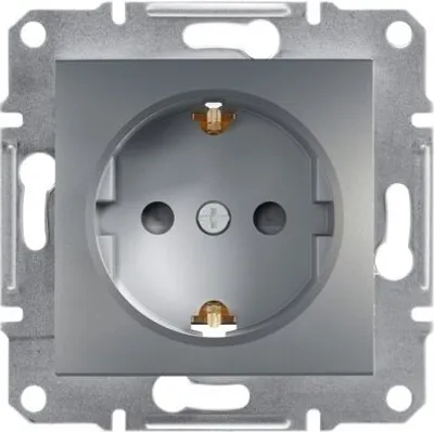Produktbild von Steckdose einfach SCHUKO mit Blenden ohne Rahmen, Stahl Schneider Asfora EPH2900262