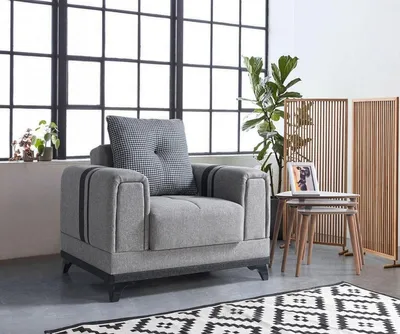 Produktbild von Sessel Design Sitzer Luxus Relax Textil Grau JVmoebel